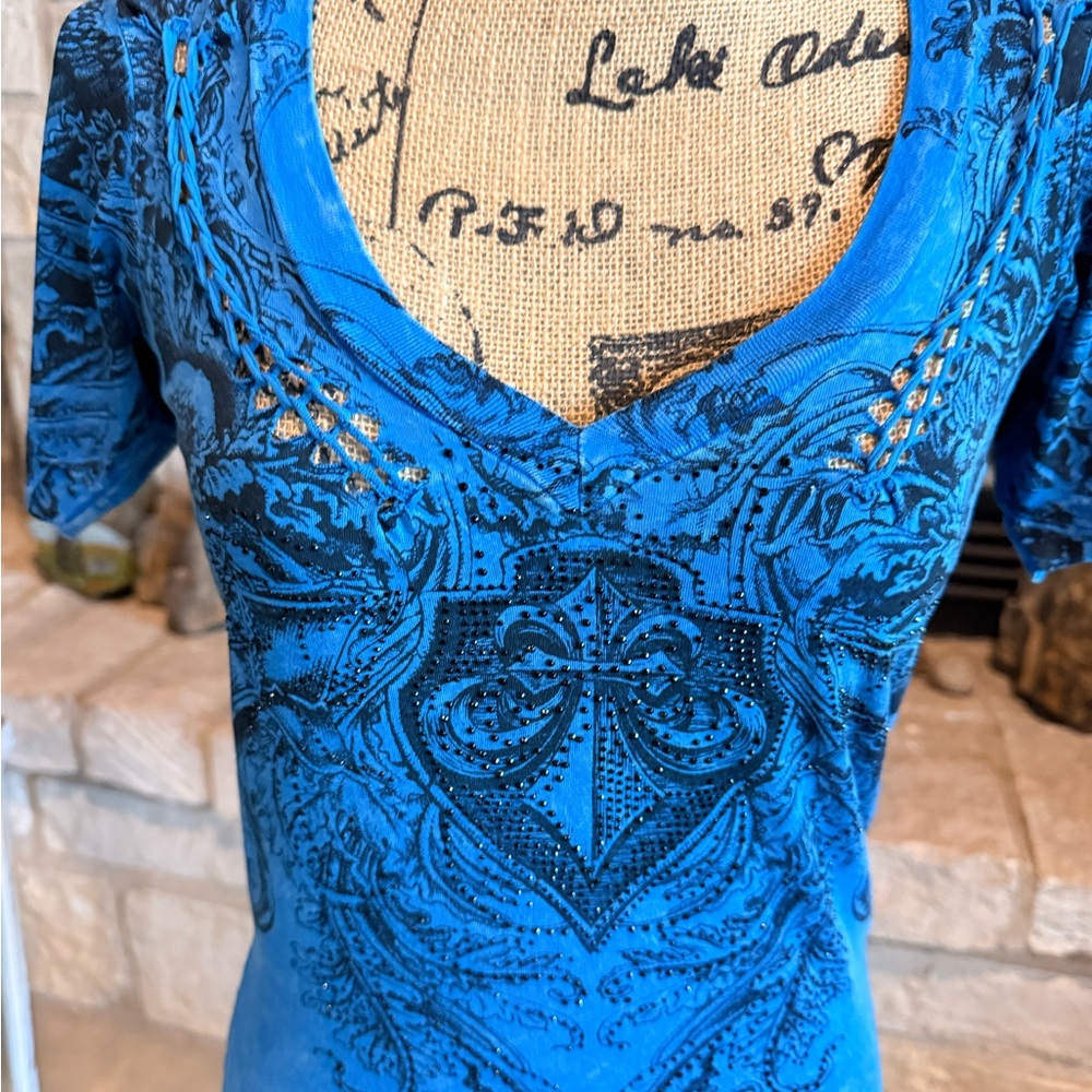 Affliction Blue Logo Tee - Picture 2 of 12